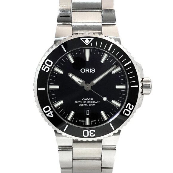 Oris Aquis Date 01 733 7730 Automatic Date Black Dial Mens Watch 90272908 - Picture 1 of 7